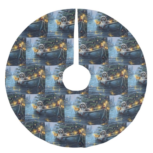 Falda Para El Árbol De Navidad De Poliéster Navidades de La Habana Festividad (Anverso)