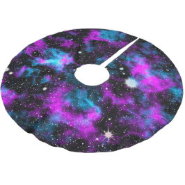 Falda Para El Árbol De Navidad De Poliéster Navidades de la Novedad Blue Purple Galaxy Space S