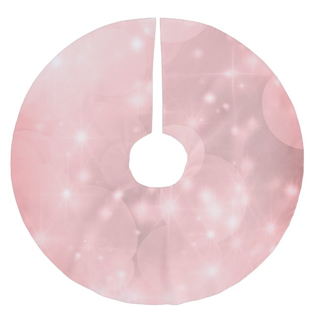 Falda Para El Árbol De Navidad De Poliéster Navidades de lujo rosa pálido (Anverso)