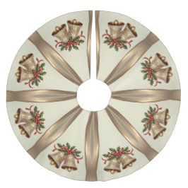 Falda Para El Árbol De Navidad De Poliéster Navidades de oro Bells Tree Skirt