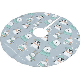 Falda Para El Árbol De Navidad De Poliéster Navidades de oso simple personalizado