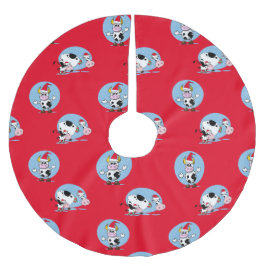 Falda Para El Árbol De Navidad De Poliéster Navidades De País Vacas Con Falda De Árbol Santa H