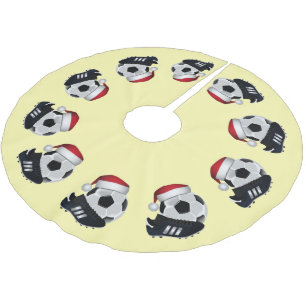 Falda Para El Árbol De Navidad De Poliéster Navidades de pelotas y pelotas de fútbol