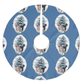 Falda Para El Árbol De Navidad De Poliéster Navidades de Poodle Lovers