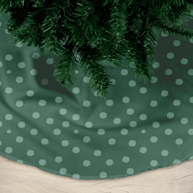 Falda Para El Árbol De Navidad De Poliéster Navidades de puntos verdes festivos (Subido por el creador)