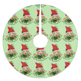 Falda Para El Árbol De Navidad De Poliéster Navidades de recuperación de Labrador Cute