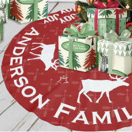 Falda Para El Árbol De Navidad De Poliéster Navidades de renos de flecha cruzada en Chalkboard
