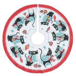 Falda Para El Árbol De Navidad De Poliéster Navidades de Retro Cats