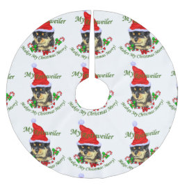 Falda Para El Árbol De Navidad De Poliéster Navidades de Rottweiler Merry
