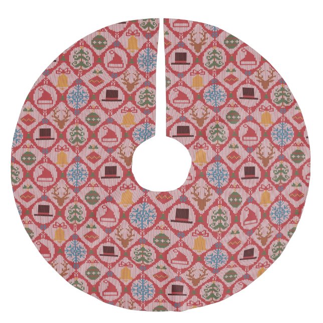 Falda Para El Árbol De Navidad De Poliéster Navidades de suéter feo (Anverso)