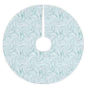 Falda Para El Árbol De Navidad De Poliéster Navidades de Swirls White Swirls Aqua Mint