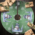 Falda Para El Árbol De Navidad De Poliéster Navidades de Winter Forest Snowman | Green<br><div class="desc">Añada un toque elegante a su árbol de Navidad esta temporada navideña con una falda de árbol de feriados de Navidades de invierno verde. El diseño de las faldas de árbol muestra a un lindo muñeco de nieve con un bonito sombrero superior y una bufanda parados en una escena de...</div>