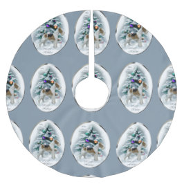 Falda Para El Árbol De Navidad De Poliéster Navidades de Wire Fox Terrier