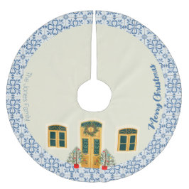Falda Para El Árbol De Navidad De Poliéster Navidades decoran la casa y azulejos portugueses