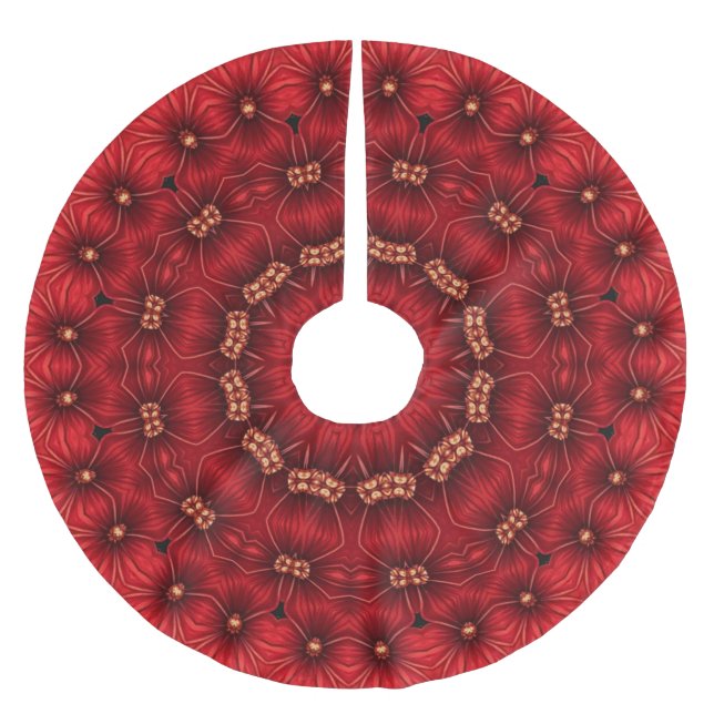 Falda Para El Árbol De Navidad De Poliéster Navidades decorativos rojos (Anverso)