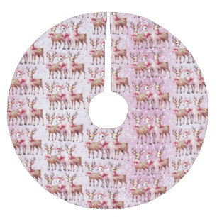 Falda Para El Árbol De Navidad De Poliéster Navidades Deer Tree Skirt