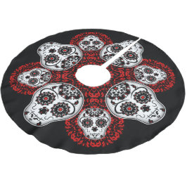 Falda Para El Árbol De Navidad De Poliéster Navidades del cráneo del azúcar Tema del Día de lo