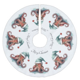 Falda Para El Árbol De Navidad De Poliéster Navidades del Octopus Alegría, personalizado