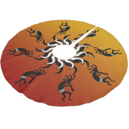 Falda Para El Árbol De Navidad De Poliéster Navidades del suroeste bailando Kokopelli
