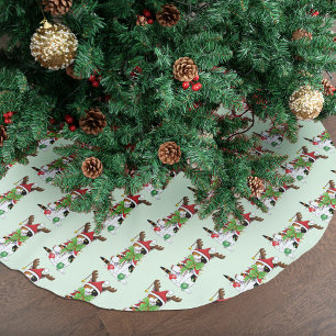 Falda Para El Árbol De Navidad De Poliéster Navidades divertidos Calico Cat