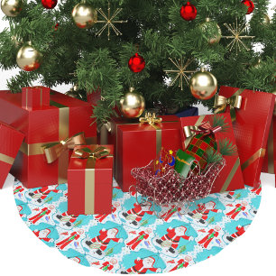 Falda Para El Árbol De Navidad De Poliéster Navidades divertidos, Sra. Claus Beats Santa, En P