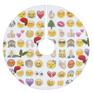 Falda Para El Árbol De Navidad De Poliéster navidades emojis falda de árbol de navidad