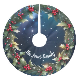 Falda Para El Árbol De Navidad De Poliéster Navidades encantadores en base en el diseño de Hol