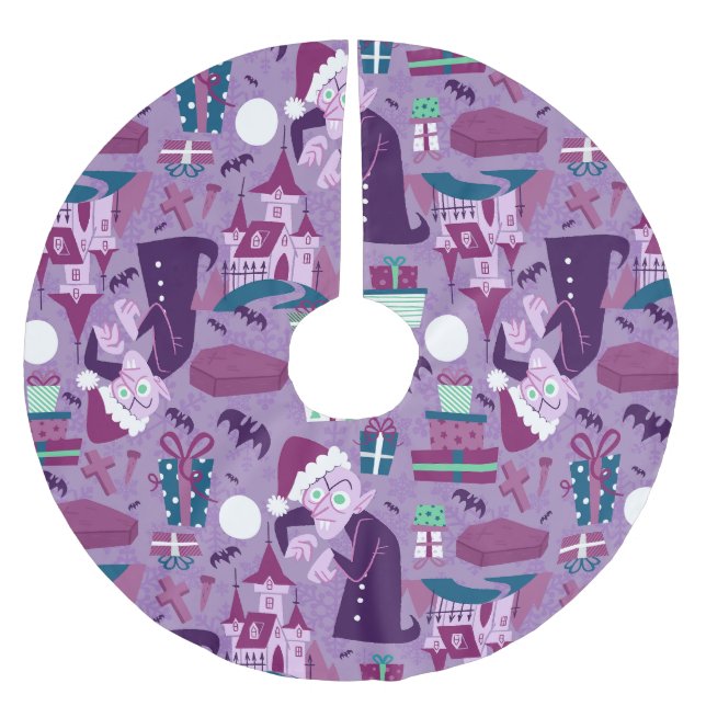 Falda Para El Árbol De Navidad De Poliéster navidades espeluznantes nosferatu santa vampiro (Anverso)