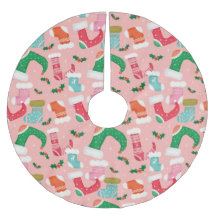 Navidades falalala rosada - medias