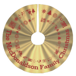 Falda Para El Árbol De Navidad De Poliéster Navidades familiares personalizados