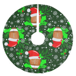 Falda Para El Árbol De Navidad De Poliéster navidades feos deportes de fútbol santa xmas holly