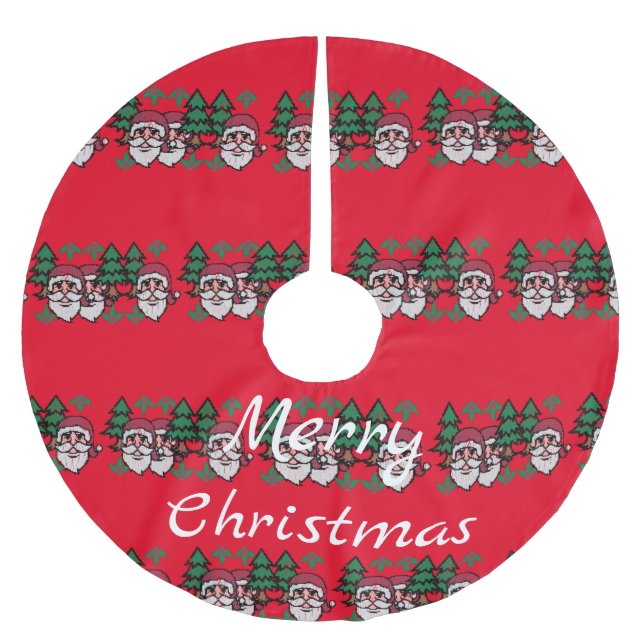 Falda Para El Árbol De Navidad De Poliéster Navidades feos estilo Santa y árboles Thunder_Cove (Anverso)