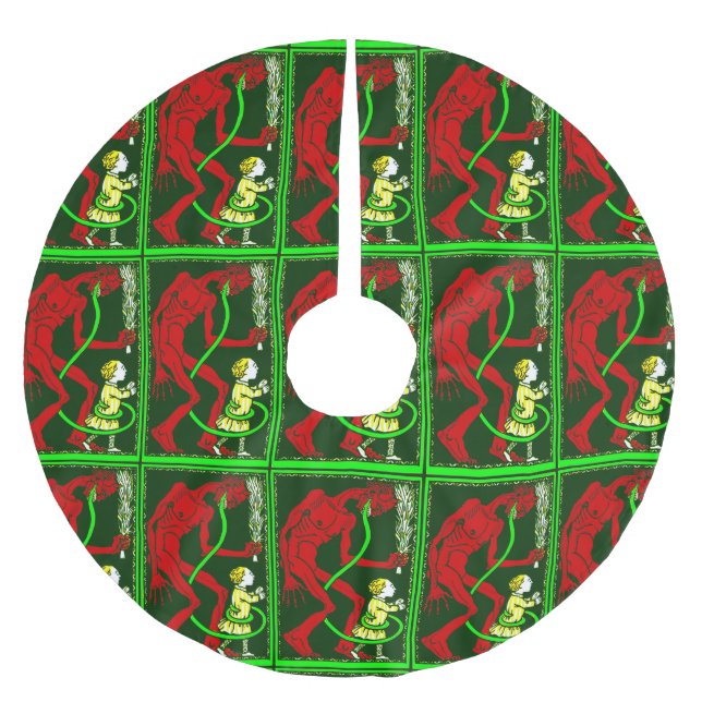Falda Para El Árbol De Navidad De Poliéster navidades feos krampus victoriano infantil (Anverso)