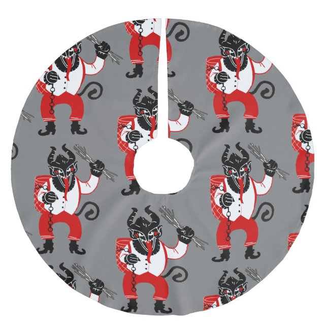 Falda Para El Árbol De Navidad De Poliéster navidades feos krampus xmas monstruo (Anverso)