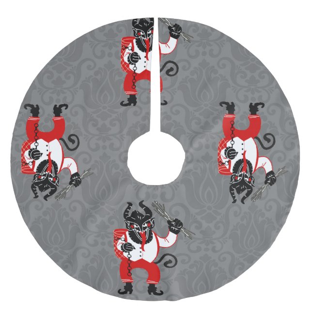 Falda Para El Árbol De Navidad De Poliéster navidades feos krampus xmas monstruo antigüedades (Anverso)