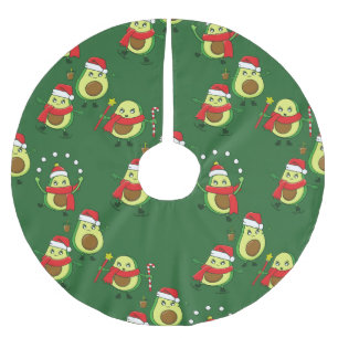 Falda Para El Árbol De Navidad De Poliéster navidades feos santa aguacate coffee