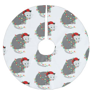 Falda Para El Árbol De Navidad De Poliéster navidades feos santa claus opossum