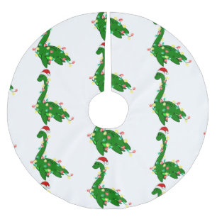 Falda Para El Árbol De Navidad De Poliéster navidades feos santa Loch ness Monster