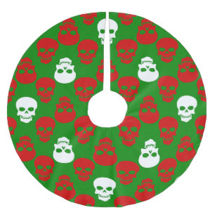 Falda Para El Árbol De Navidad De Poliéster navidades feos se burlan del verde rojo blanco