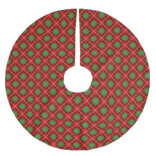 Falda Para El Árbol De Navidad De Poliéster Navidades Festividades Enfrentadas De Mano Roja Y 