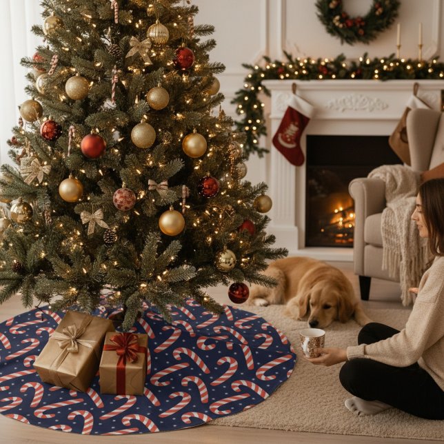 Falda Para El Árbol De Navidad De Poliéster Navidades festivos Candy Cane (Subido por el creador)