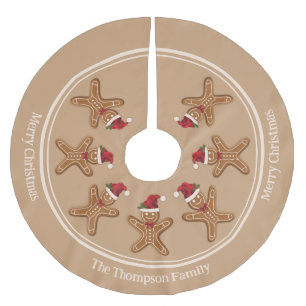 Falda Para El Árbol De Navidad De Poliéster Navidades festivos de pan de jengibre cocinan con 