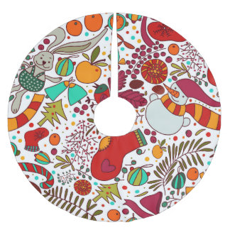 Falda Para El Árbol De Navidad De Poliéster Navidades festivos Elementos Diseño sin inconvenie