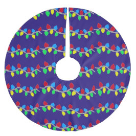 Falda Para El Árbol De Navidad De Poliéster Navidades festivos resaltan cuerdas en azul