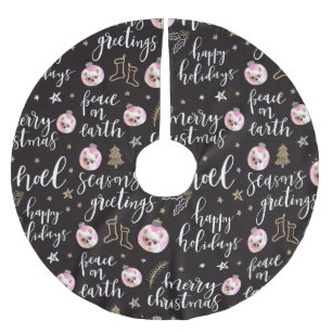 Falda Para El Árbol De Navidad De Poliéster Navidades fotográficos personalizados caligrafía d