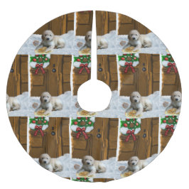 Falda Para El Árbol De Navidad De Poliéster Navidades Goldendoodle