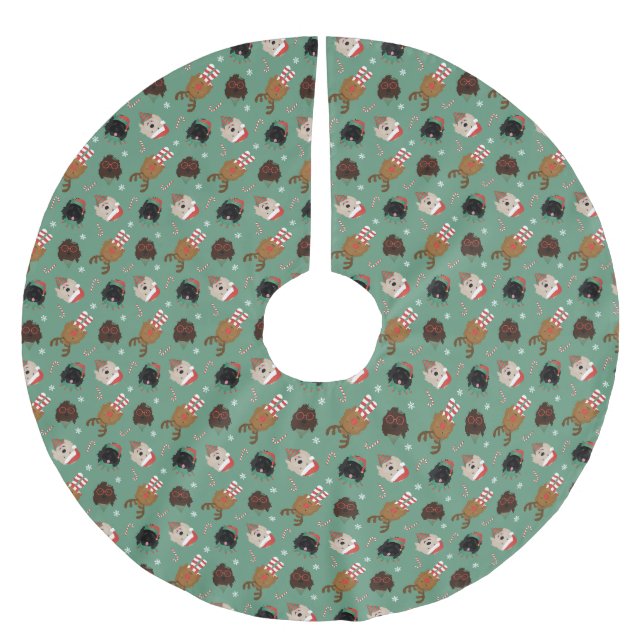 Falda Para El Árbol De Navidad De Poliéster Navidades Goldendoodle Dogs (Anverso)