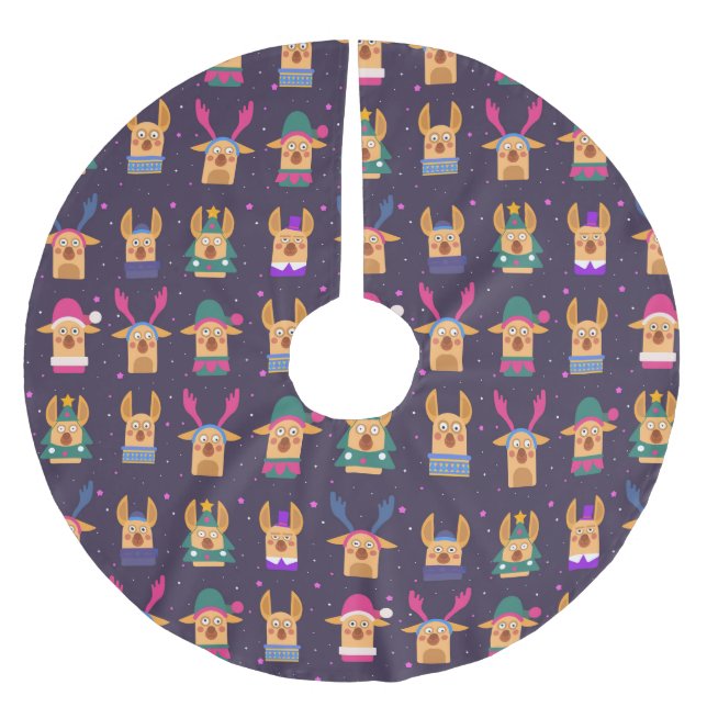 Falda Para El Árbol De Navidad De Poliéster Navidades graciosos (Anverso)