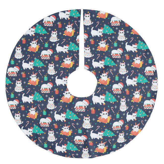 Falda Para El Árbol De Navidad De Poliéster Navidades graciosos (Anverso)