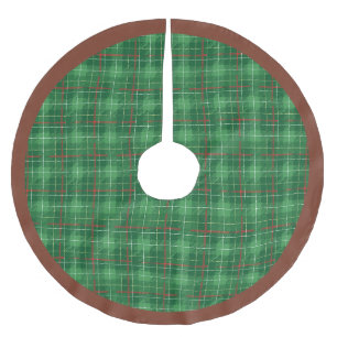 Falda Para El Árbol De Navidad De Poliéster Navidades Green Plaid